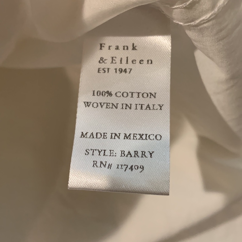 Frank & Eileen Barry Superluxe Italian Cotton White Button-Down Shirt Size M - Picture 13 of 13
